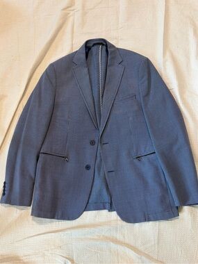Zanetti Men's Blue Textured Blazer